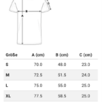 Grössentabelle T-Shirt Atmungsaktiv