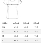 Grössentabelle Girly Shirt Atmungsaktiv