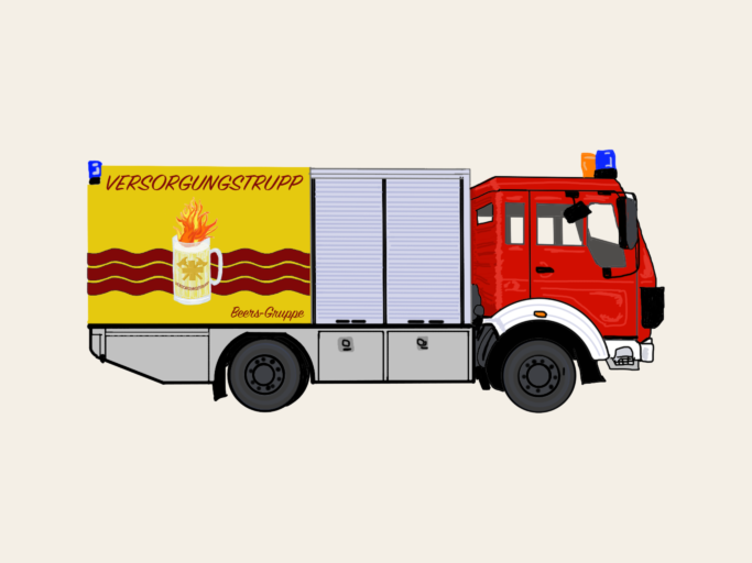 Versorgungsfahrzeug des Versorgungstrupps der Regio Feuerwehr Lenzburg auf hellem Hintergrund